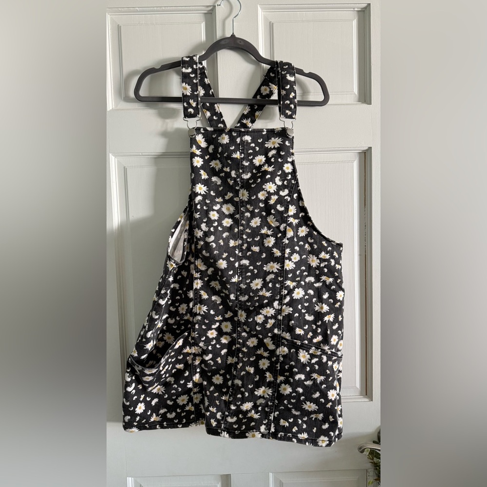 Black Daisy Overall Dress